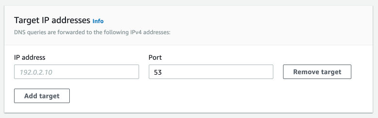 Route53 Resolver Rule Targets